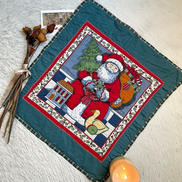 Vintage 90s Christmas Santa Claus one panel curtain decoration - Picture 4 of 12